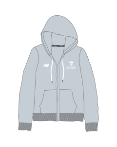 Ladies Grey Marle Zip Hoodie